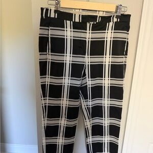 MaxMara Black and White Checkered women’s straight leg pants.